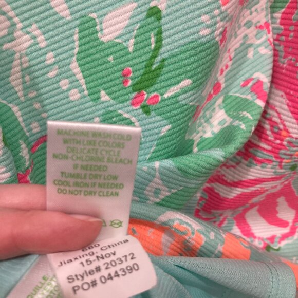 Lilly Pulitzer Eden Poolside Blue Beach Walk A Line Shift Dress Size XL - Picture 5 of 5